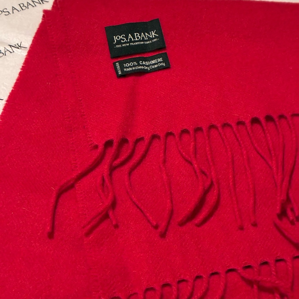 Jos. A. Bank Red Cashmere Scarf - Picture 3 of 8